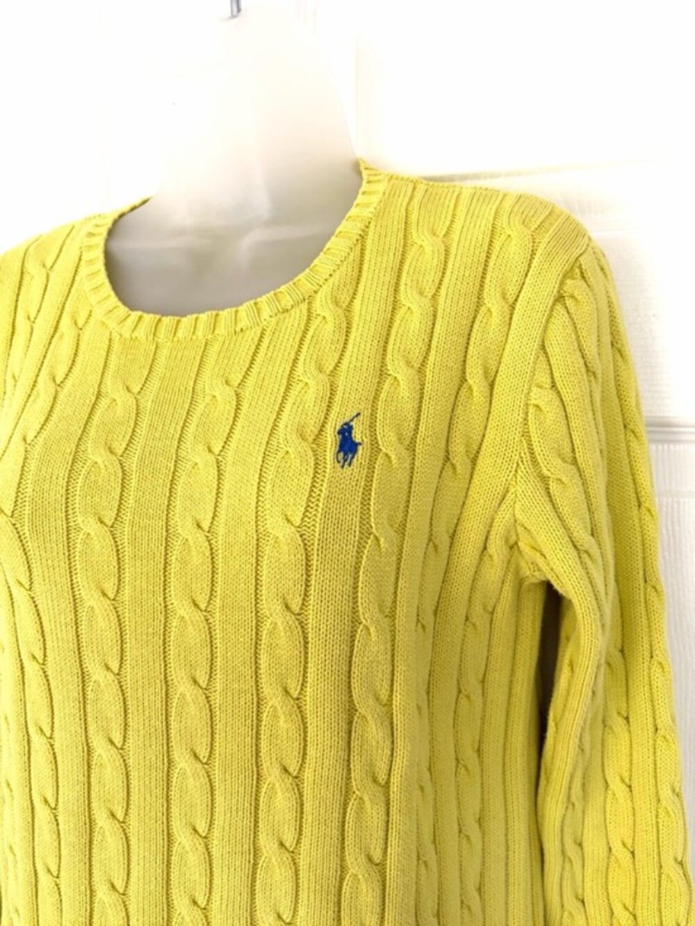 Polo Ralph Lauren Women’s Knit Sweater Yellow Crewneck size Medium - Picture 3 of 12